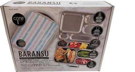 baransu stainless steel lunch box|Core Kitchen Baransu Stainless Steel Lunch Box Set W/Insulated .